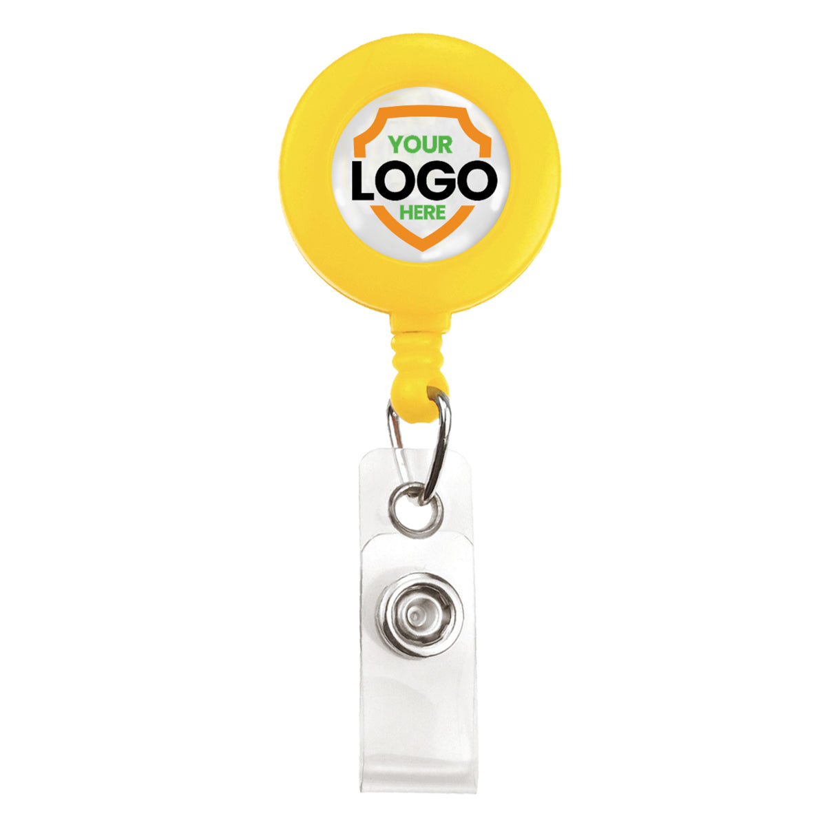 customizable badge reels - standard retractable custom badge reels for business branding 2120-3039 yellow