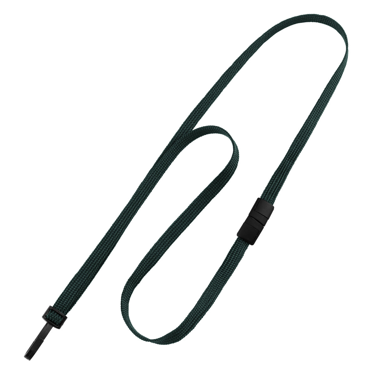 A Metal Free Lanyard with Narrow Plastic Hook - MRI Safe 3/8 Inch Lanyard with Safety Breakaway Clasp (2137-40XX), featuring a breakaway clasp for added safety, and a loop for attachment.