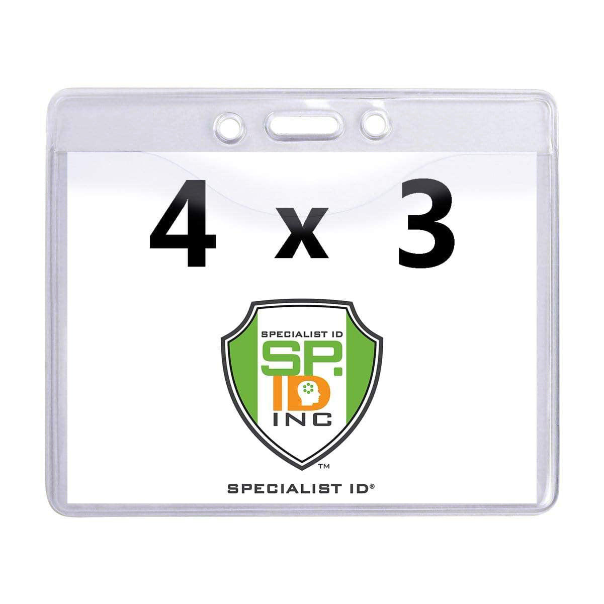 Clear 4 X 3 Premium Horizontal Convention Size Vinyl Badge Holder Great for Vaccination Cards  (506-J) 506-J