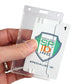 Vertical Crystal Clear Card Holder (P/N 726-CSN) for Single ID Badge - Side load with thumb slot removal