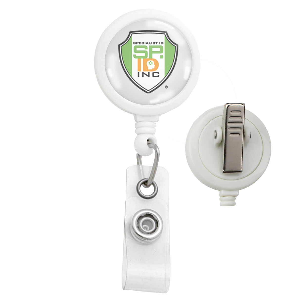 Custom Max Label Badge Reel with 1 Inch Smooth Face and Swivel Spring Clip - Personalize with Your Logo