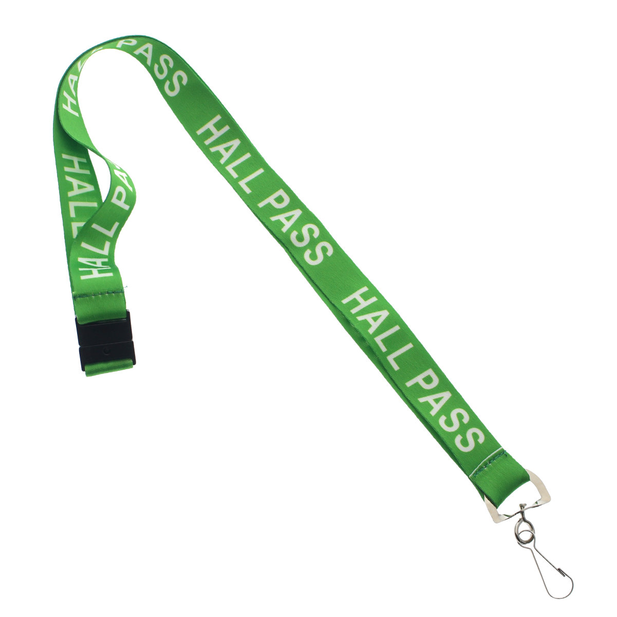 Green "Hall Pass" Breakaway Lanyard With Swivel Hook (SPID-2190) SPID-2190-GREEN