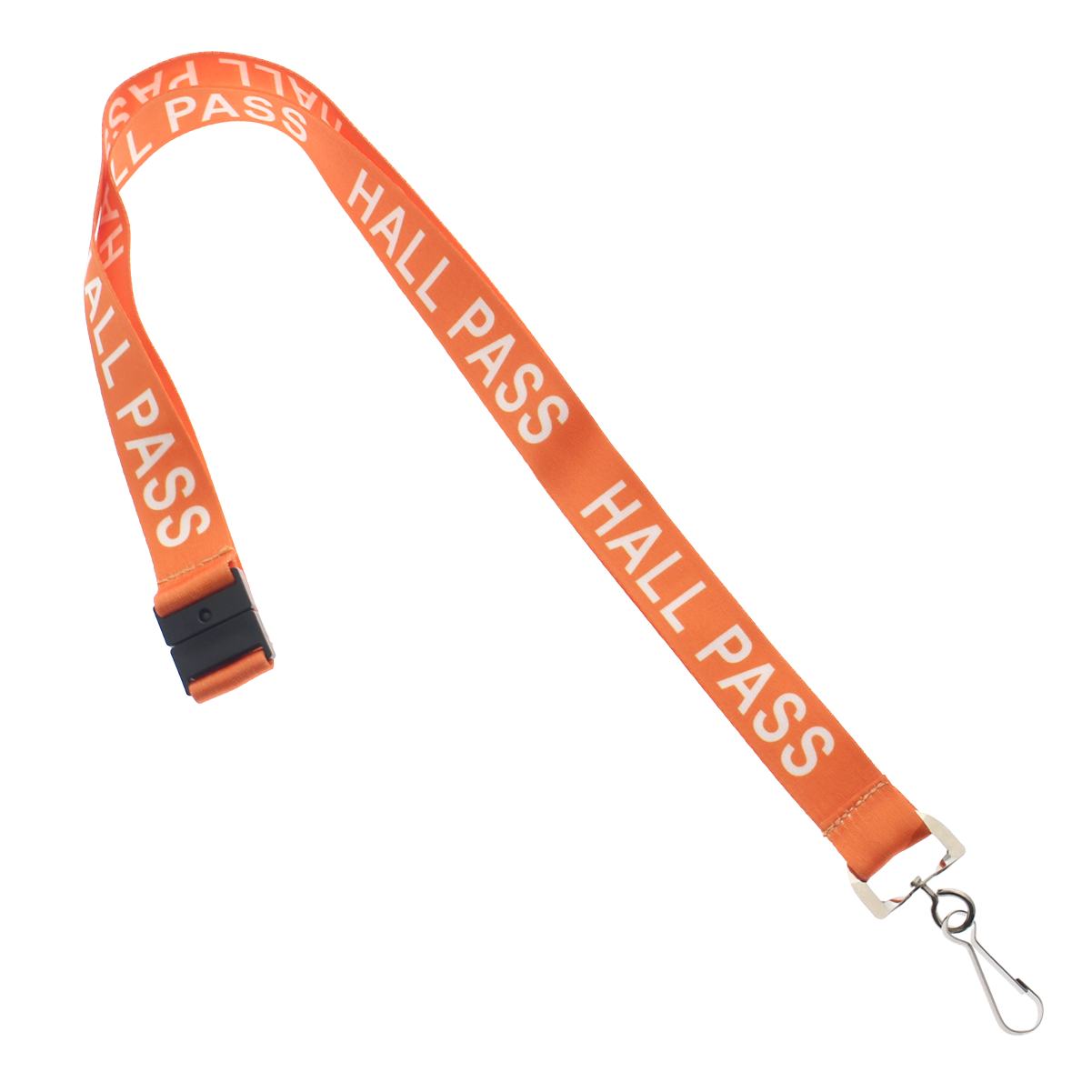 Orange "Hall Pass" Breakaway Lanyard With Swivel Hook (SPID-2190) SPID-2190-ORANGE