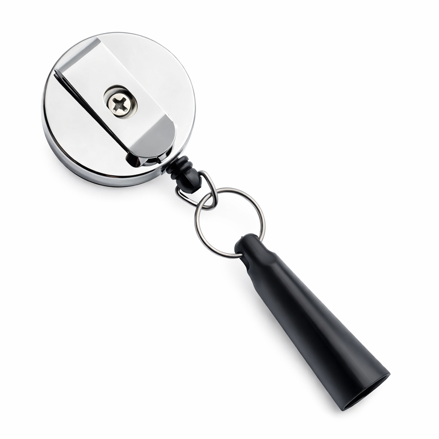 A heavy-duty custom printed pen reel with a belt clip—upload your logo for personalized branding. Sold by Specialist ID.