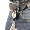 customized carabiner badge reel latched onto jeans belt loop
