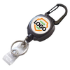 custom sidekick retractable carabiner badge holder with key ring - your logo added to dome label