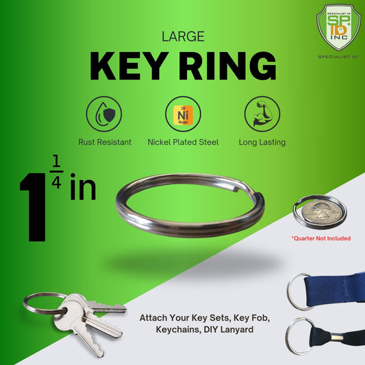 SPID-9240 extra large split key ring with keys and keychains