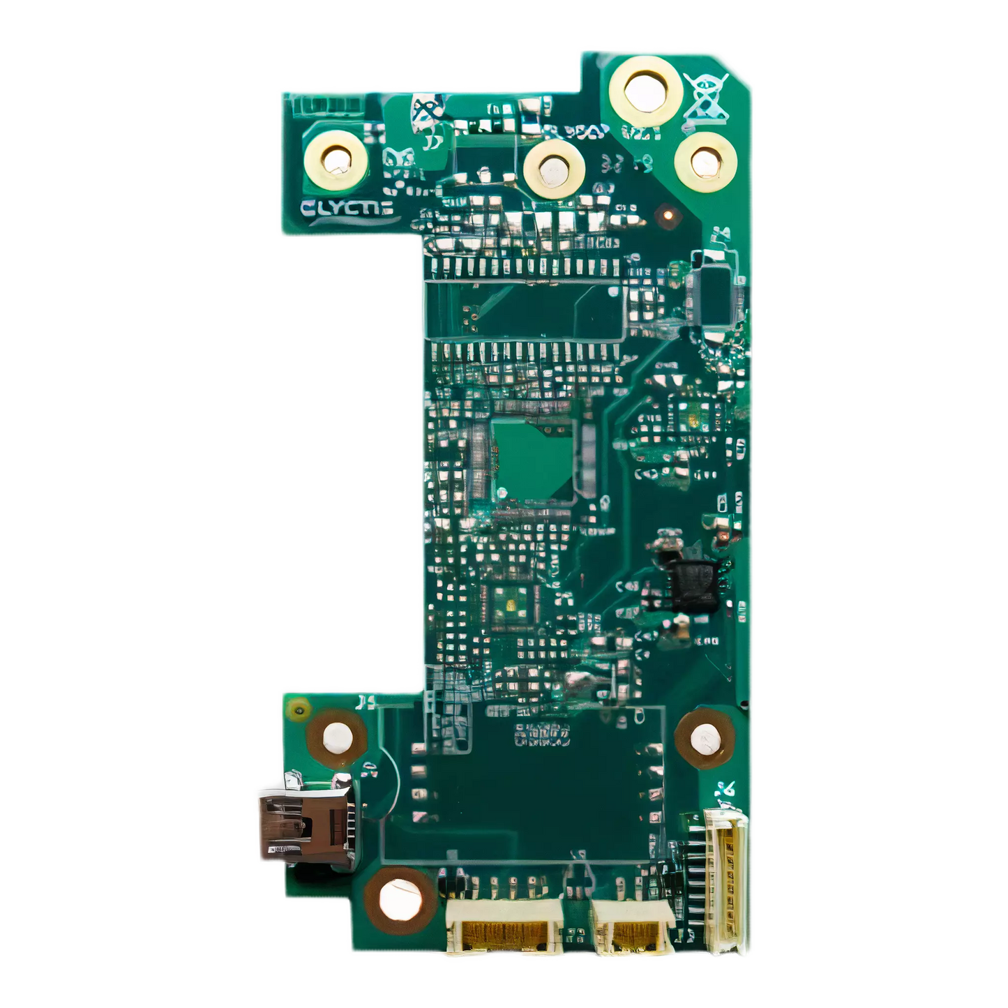 Top view of the Evolis S10281 Elyctis Smart Encoder board showing labeled ports, gold mounting points, chipsets, and connector interfaces. Photographed and sold by Specialist ID, an authorized Evolis dealer.