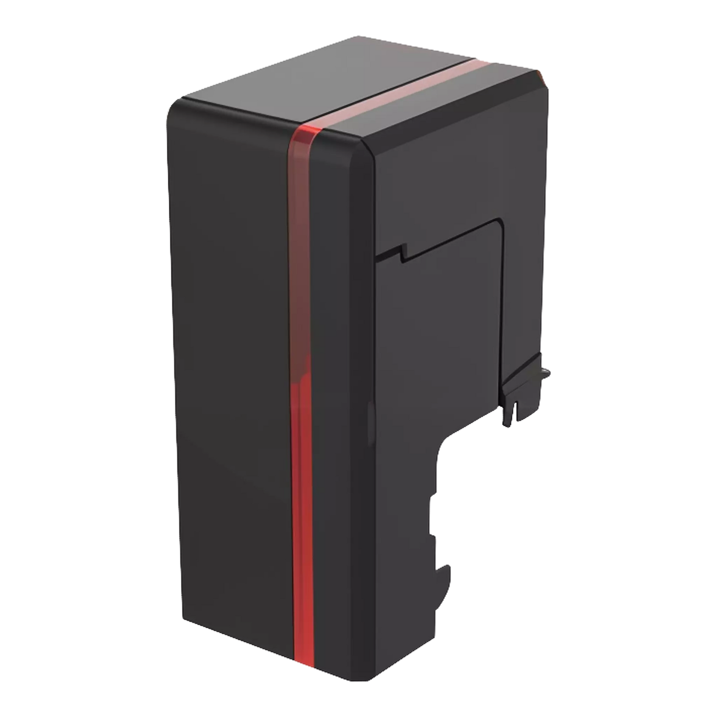 A black input hopper with a red stripe designed for the Evolis Primacy 2 ID Card Printer. Sold by Specialist ID.