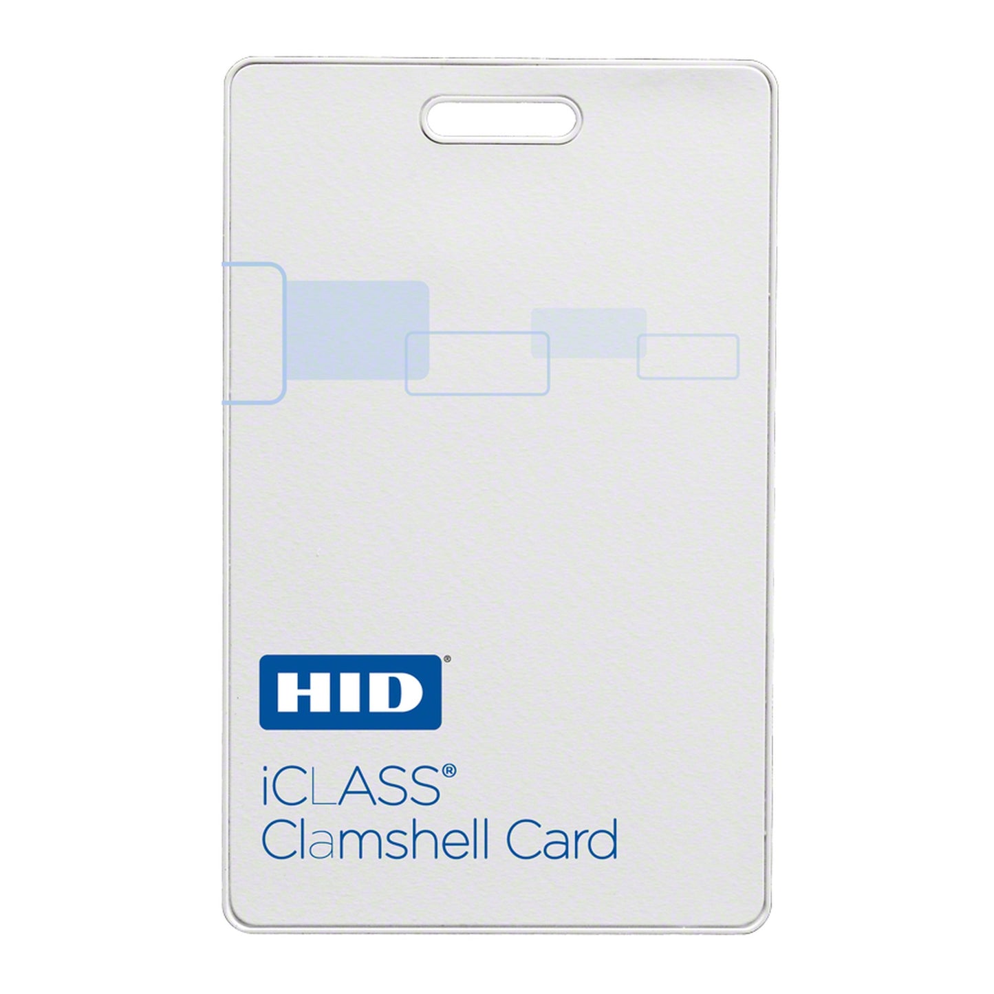 HID iCLASS 2080 white clamshell proximity smart card with vertical slot punch