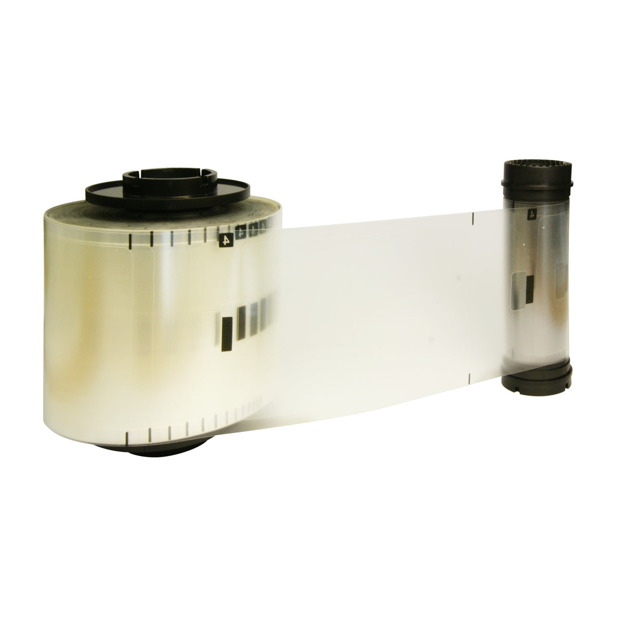 IDP 659123 clear patch laminate roll for the SMART-70, film unrolled to its take-up spool