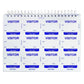 A spiral-bound pad containing multiple sheets of detachable Expiring Visitor Badge and Log Book - 480 Badges (05741) with spaces for name, date, time in/out, and the purpose of the visit—ideal for any visitor management system.