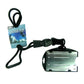 A black lanyard with a plastic buckle clip attached to a metal plate and a tag labeled "EK USA RFID Blocking Dual Sided Badge Holder with Heavy Duty Breakaway / Quick Release Lanyard (10943) by EK USA" includes a dual sided badge holder for added convenience.