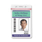 Daniel Wong's ID badge from Keller, Hoffman & Wong, LLC is presented in a Heavy Duty Vertical Multi-Card Badge Holder with Resealable Zip Top (1815-1110). Featuring his photo and the text "Patents & Trademarks," this vertical ID display ensures durability and easy access with its resealable top.