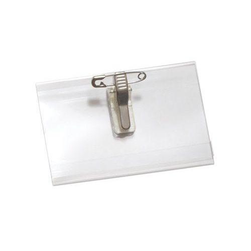Clear Rigid Vinyl Name Tag Holder W/ Pin/Clip Combo - 2 1/2" X 4" 1825-2555, perfect for conventions or meetings.