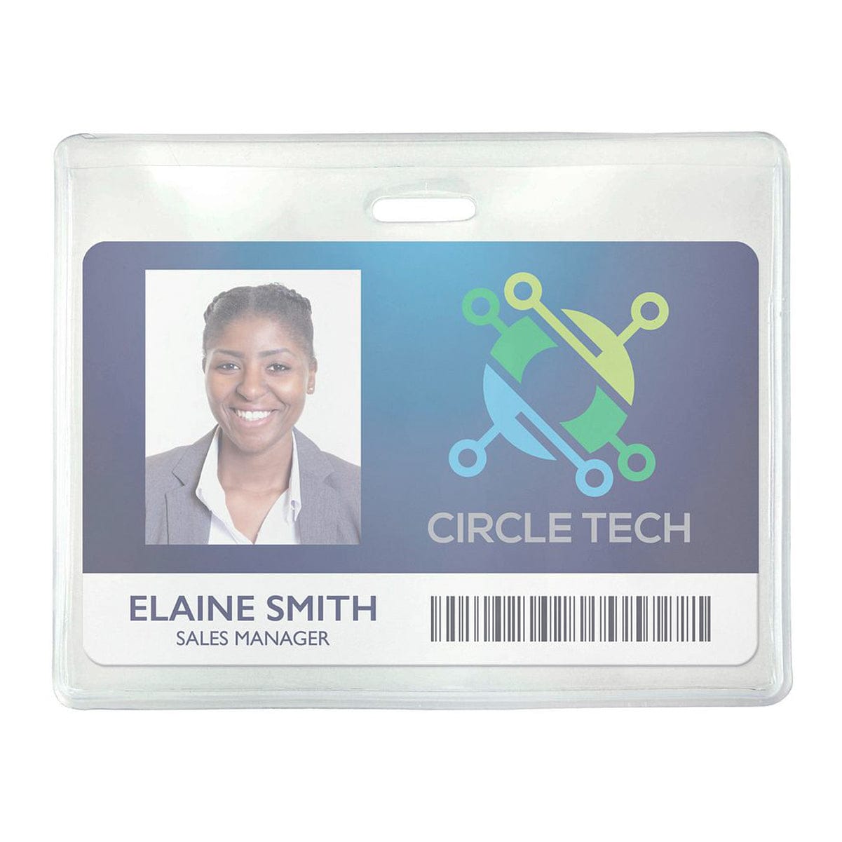 Clear Vinyl Horizontal Proximity Badge Holder With Anti-Print Transfer Material (P/N 1840-5071) 1840-5071