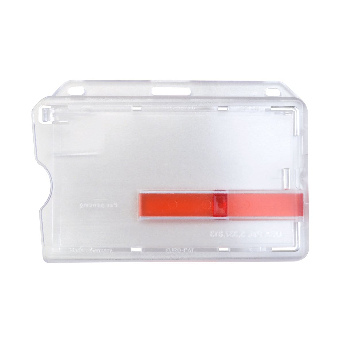 Frosted Horizontal Rigid Plastic Card Dispenser with Red Extractor Slide (1840-6410) 1840-6410