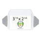 Clear plastic badge holder with gray straps, displaying a white insert labeled "3 7/8 x 2 5/8" with a green and blue shield logo and the text "Specialist ID Inc." This Clear Over Size Vinyl Horizontal Arm Band Badge Holder (P/N 1840-7100) is perfect for keeping your identification visible and secure.