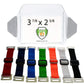 A Clear Over Size Vinyl Horizontal Arm Band Badge Holder (P/N 1840-7100) and ID card from Specialist ID Inc. are shown above seven colored strap clips: red, blue, green, orange, black, white, and gray.