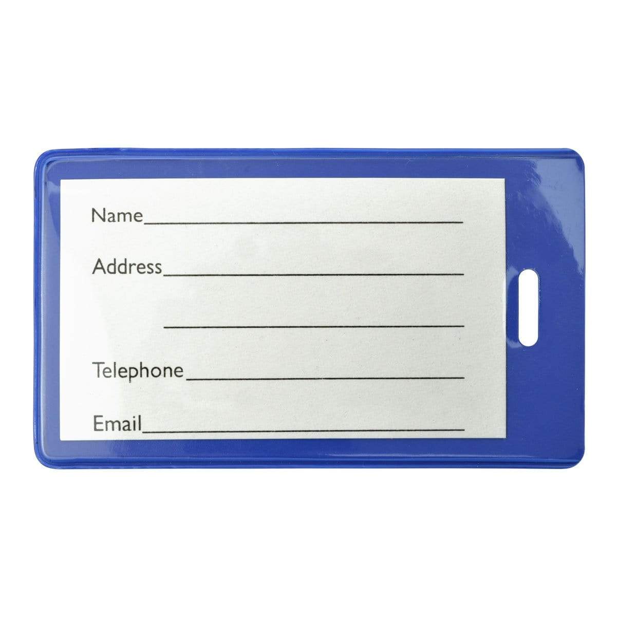 Royal Blue Semi-Rigid Vinyl Luggage Tag Holder with Loop (1845-200X) 1845-2002