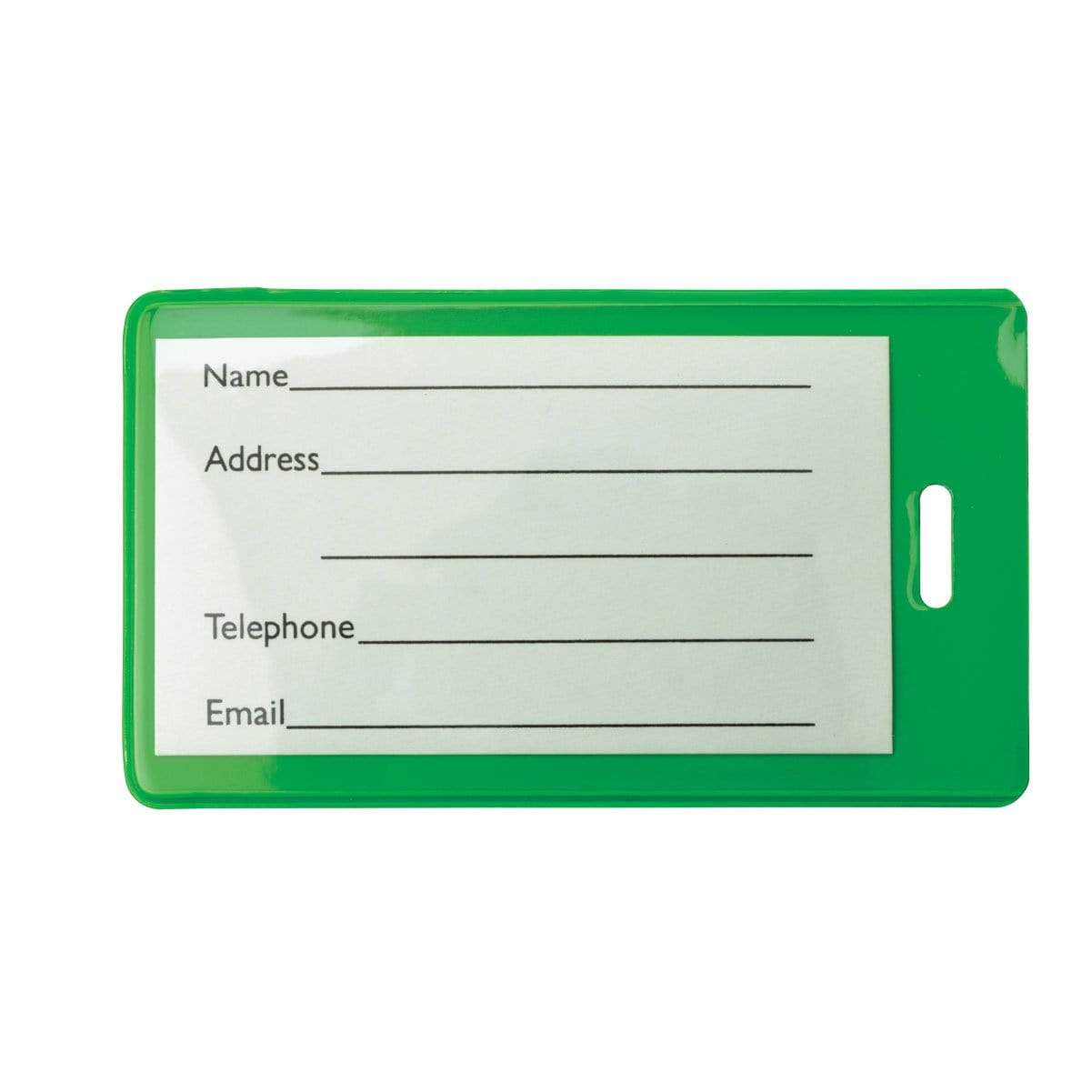 Green Semi-Rigid Vinyl Luggage Tag Holder with Loop (1845-200X) 1845-2004 