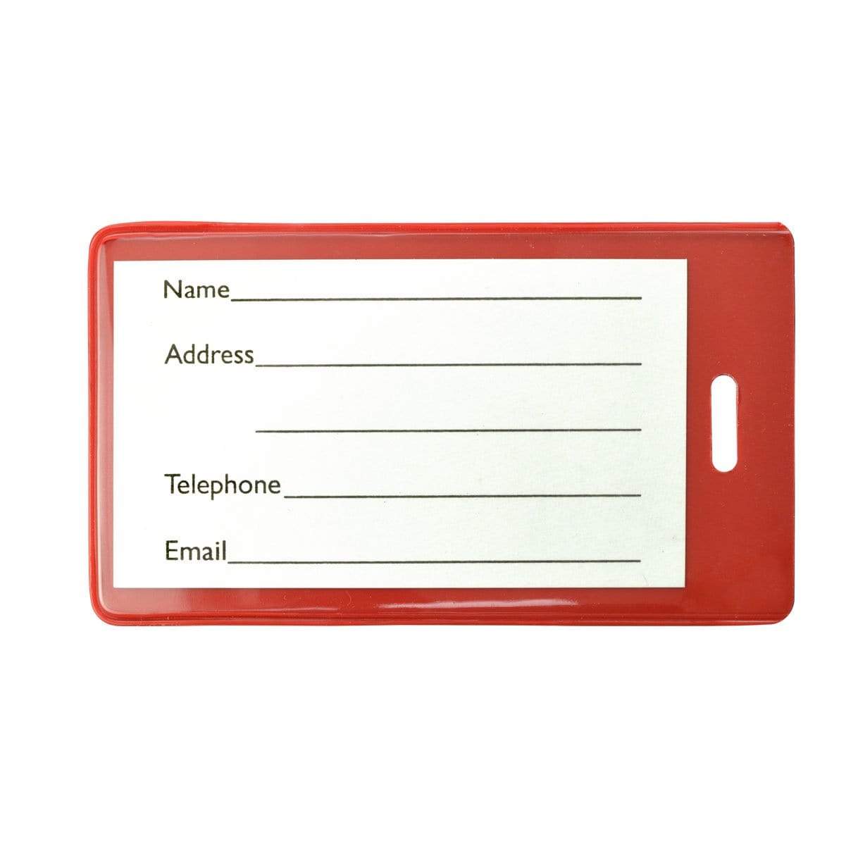 Red Semi-Rigid Vinyl Luggage Tag Holder with Loop (1845-200X) 1845-2006