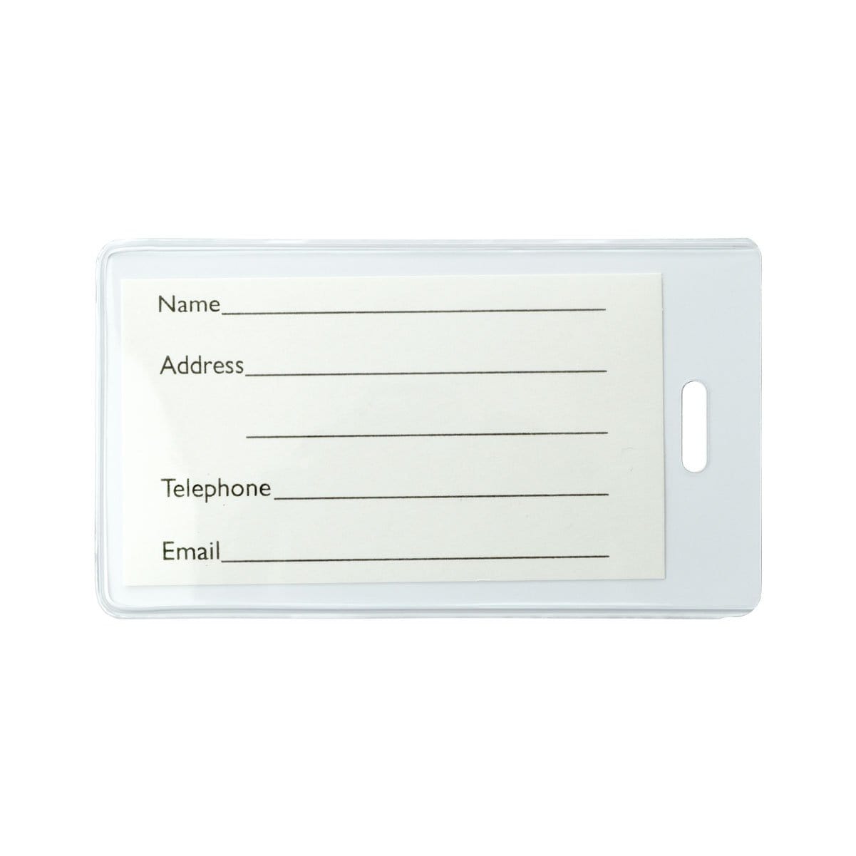 White Semi-Rigid Vinyl Luggage Tag Holder with Loop (1845-200X) 1845-2008