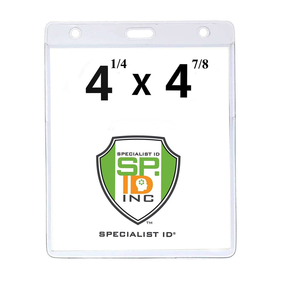 Two Pocket Event Badge Holder with 4x5 and 4x3 Sleeves - Clear Vertical Credential Holder (1860-4000) 1860-4000