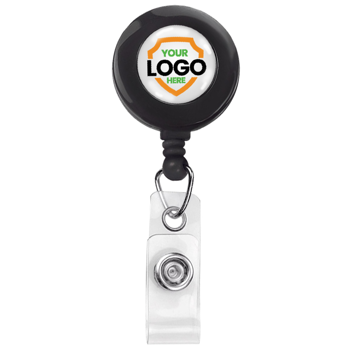 customizable badge reels - standard retractable custom badge reels for business branding 2120-3031 black