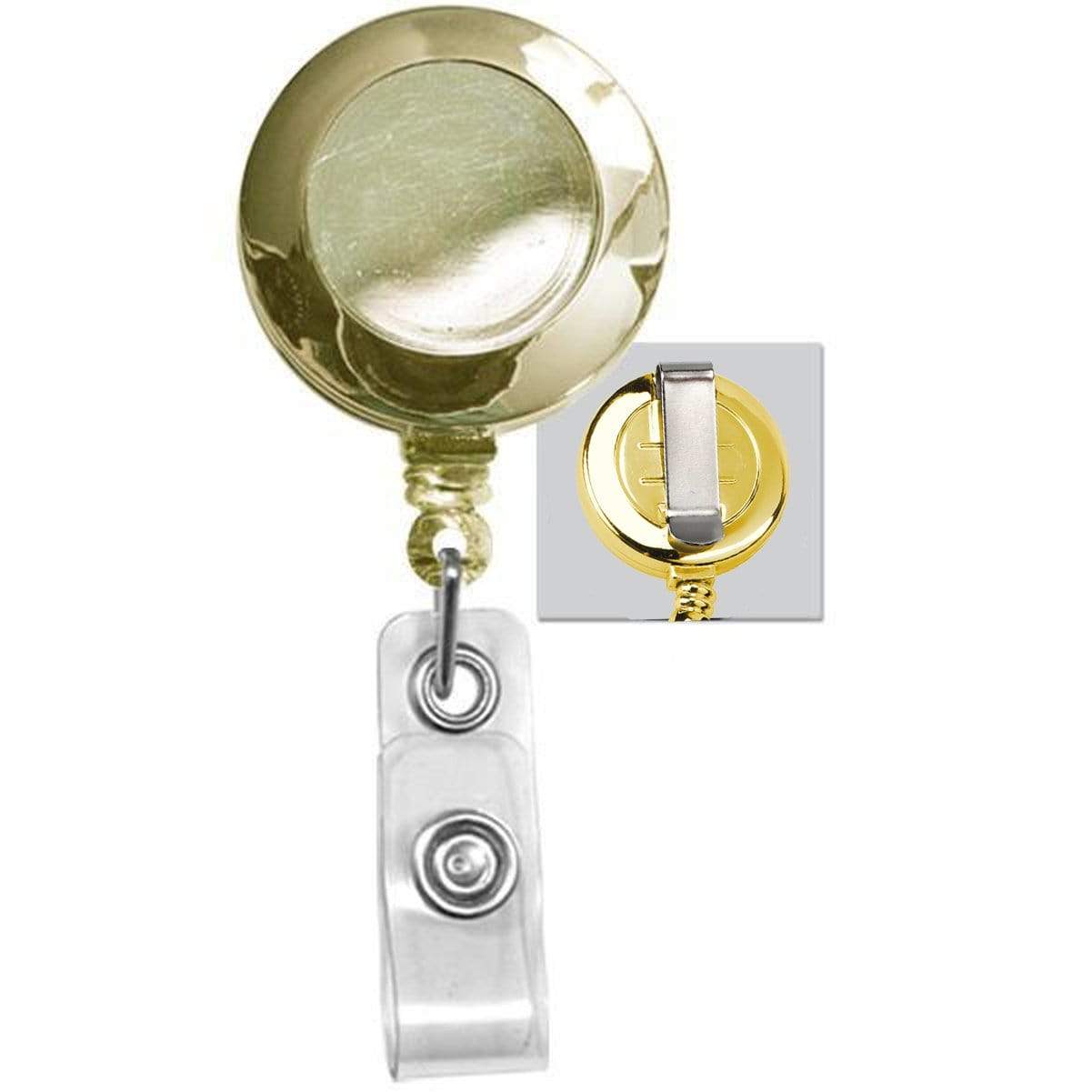Gold Retractable Badge Reel With Belt Clip (P/N 2120-3035) and
