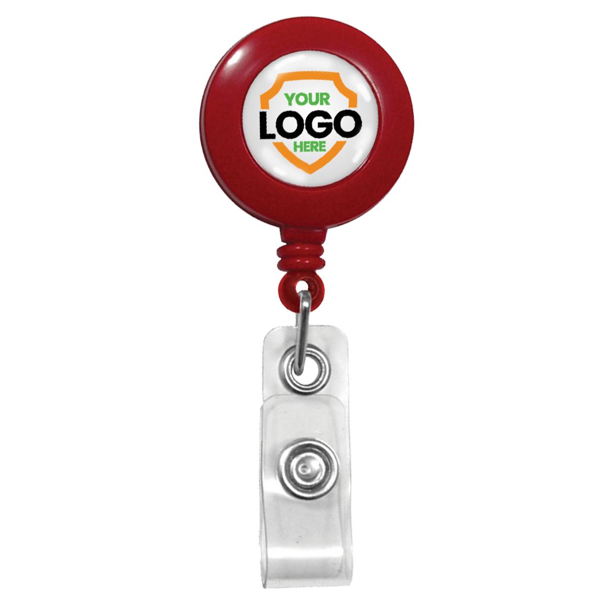 customizable badge reels - standard retractable custom badge reels for business branding 2120-3036 red