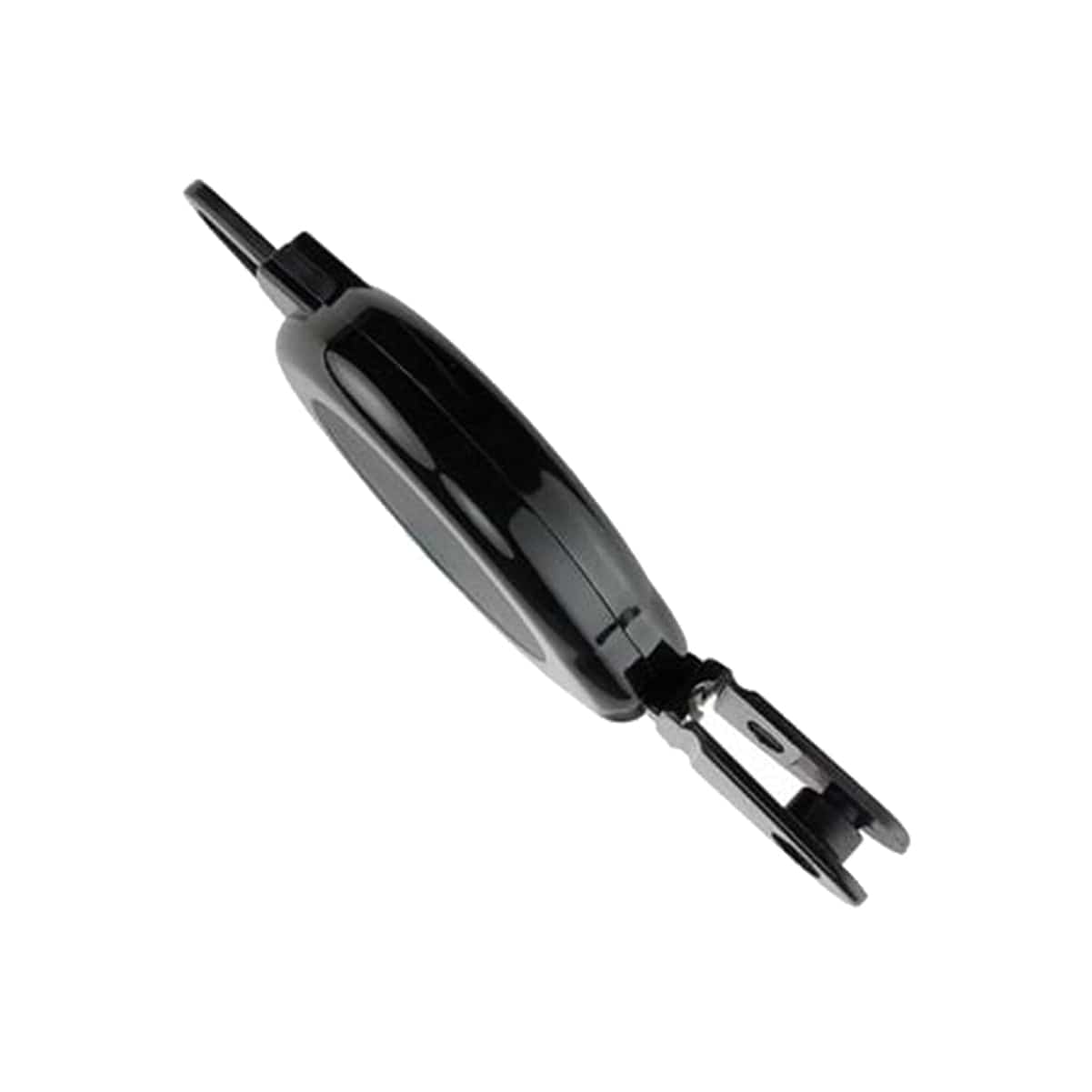 A black Ski Pass and Sports Retractable Reel (P/N 2120-4001) with a sleek, rugged plastic design, possibly a key fob or remote control, shown at an angle against a white background.