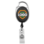 Custom Printed Oval Shaped Carabiner Badge Reels  - Online Designer - Add Personalized Logo or Graphic