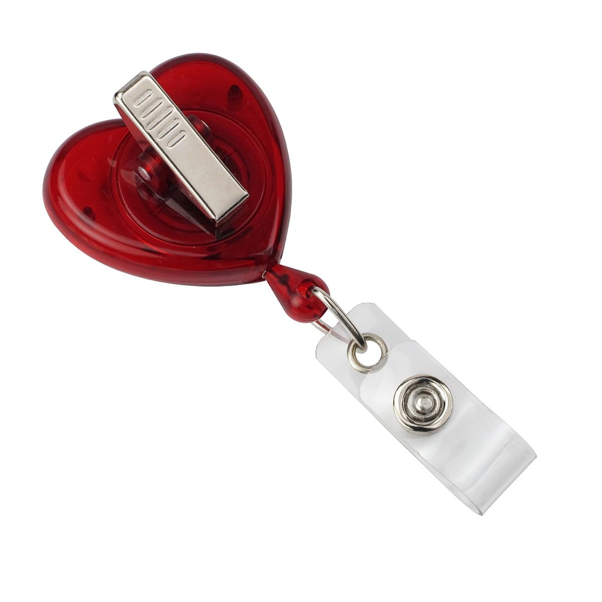 Heart Shaped Badge Reel With Rotating Spring Clip (P/N 2120-761X)
