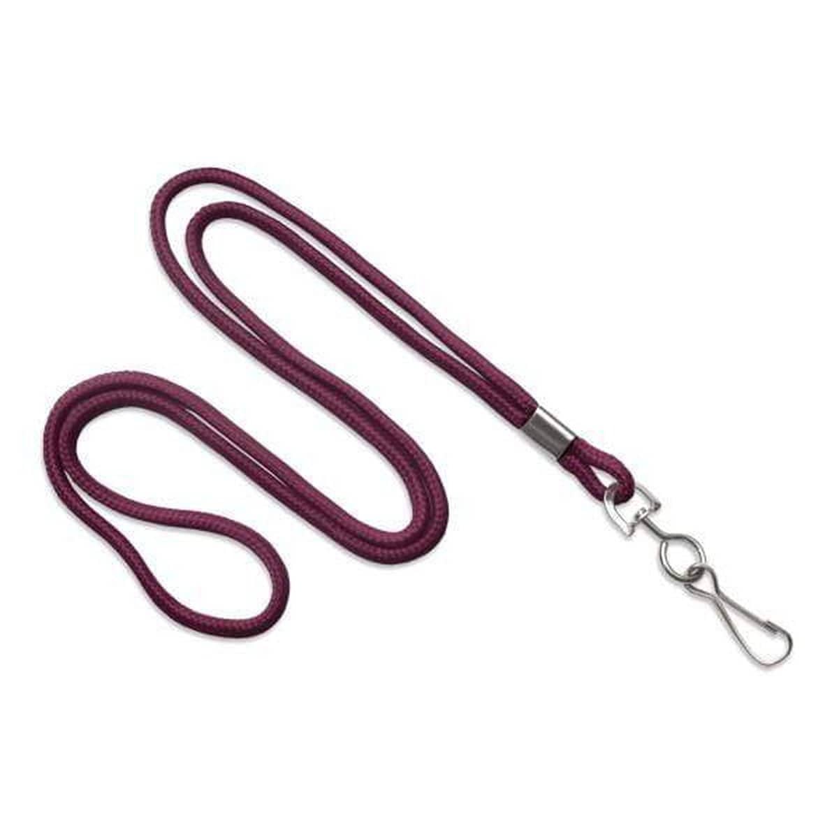 A Standard Non-Breakaway Round Lanyard with a Metal Swivel Hook (2135-300X) with a metal swivel hook attached at one end.