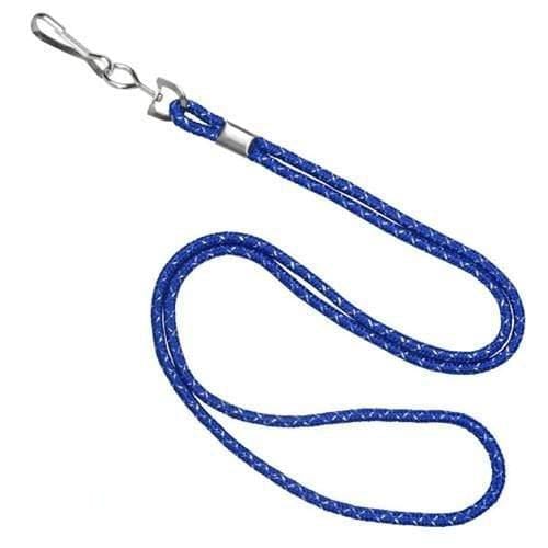 Royal Blue Silver Metallic Round Non-Breakaway Lanyard With Swivel Hook 2135-302X 2135-3022