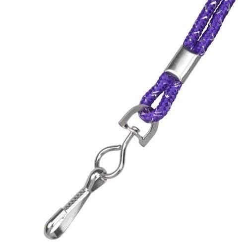 Silver Metallic Round Non-Breakaway Lanyard With Swivel Hook 2135-302X