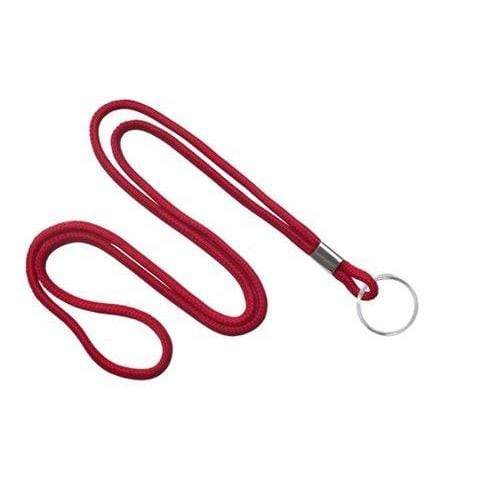 Red Round Lanyard w Steel Key / Split Ring (P/N 2135-310X) 2135-3106