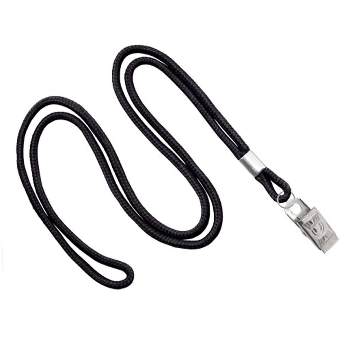 Black Round Non Breakaway Lanyard With Bulldog Clip (P/N 2135-325X) 2135-3251