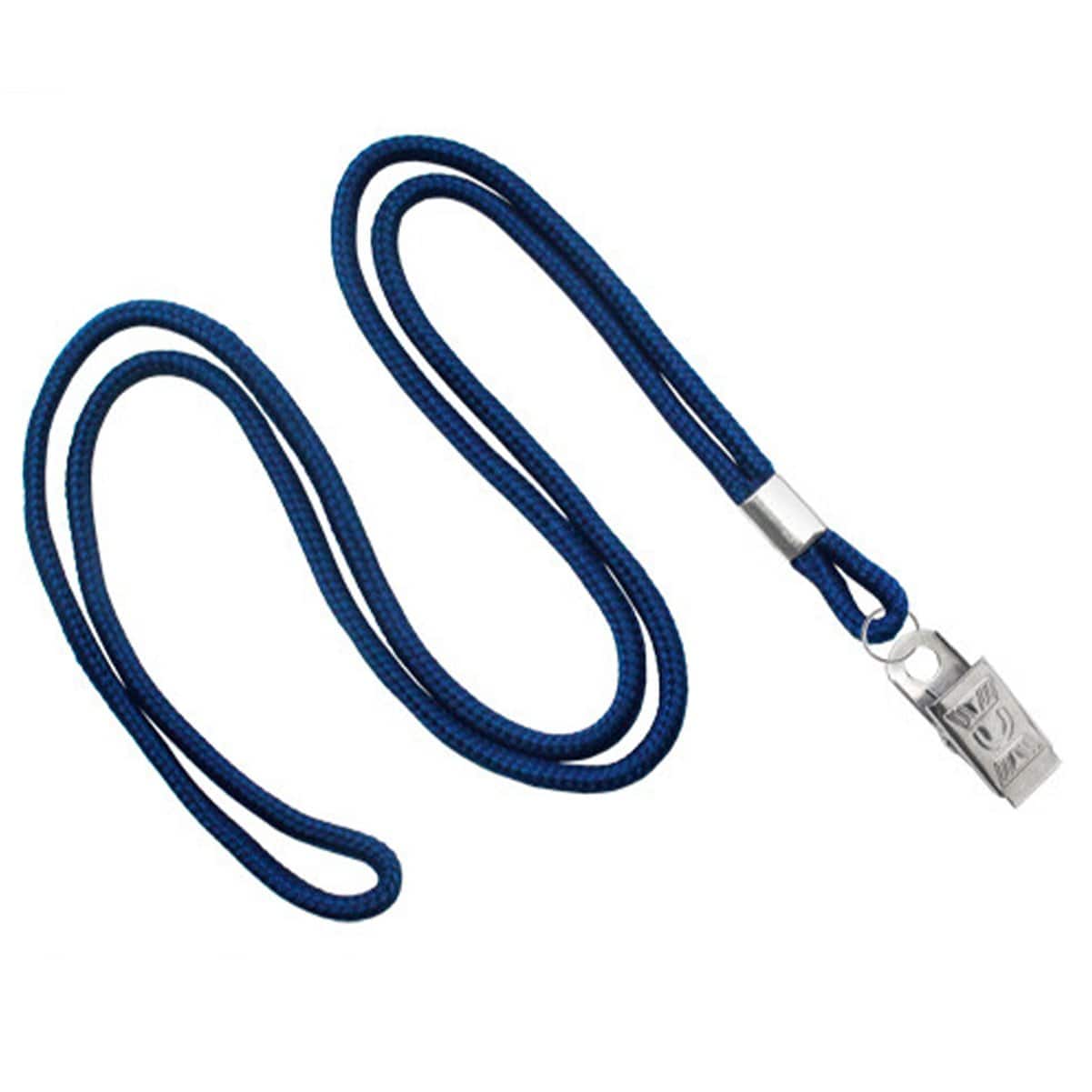 Navy Blue Round Non Breakaway Lanyard With Bulldog Clip (P/N 2135-325X) 2135-3253