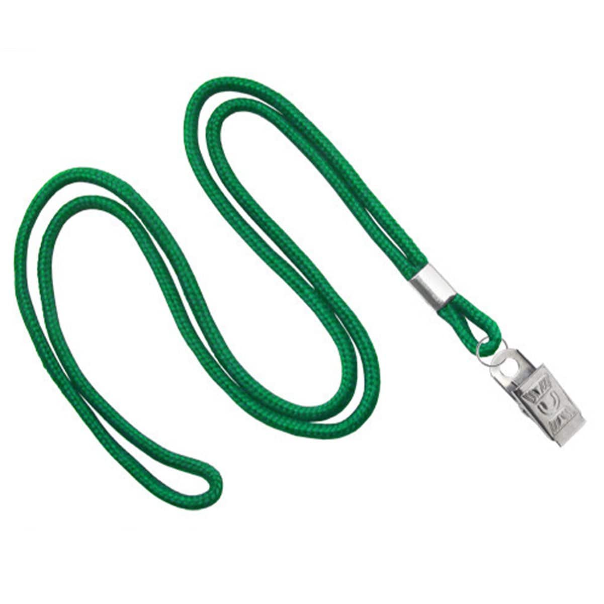 Green Round Non Breakaway Lanyard With Bulldog Clip (P/N 2135-325X) 2135-3254