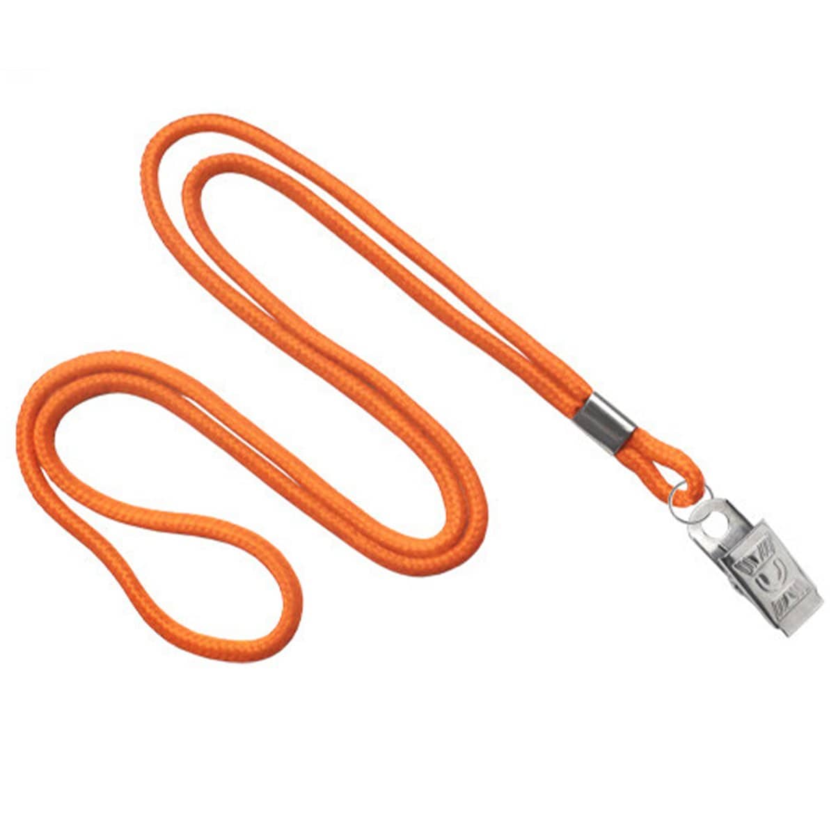 2135-3075 Orange Round 1/8 (3 mm) Lanyard W/ Black Swivel Hook