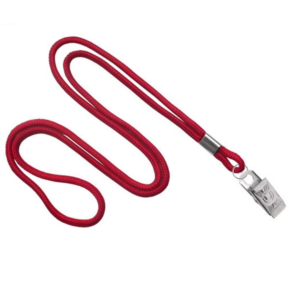 Red Round Non Breakaway Lanyard With Bulldog Clip (P/N 2135-325X) 2135-3256