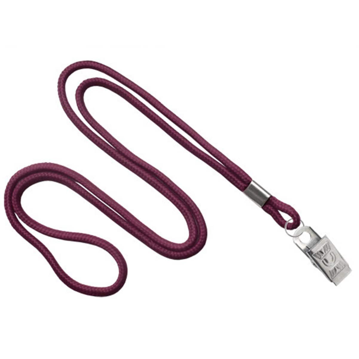 Maroon Round Non Breakaway Lanyard With Bulldog Clip (P/N 2135-325X) 2135-3267