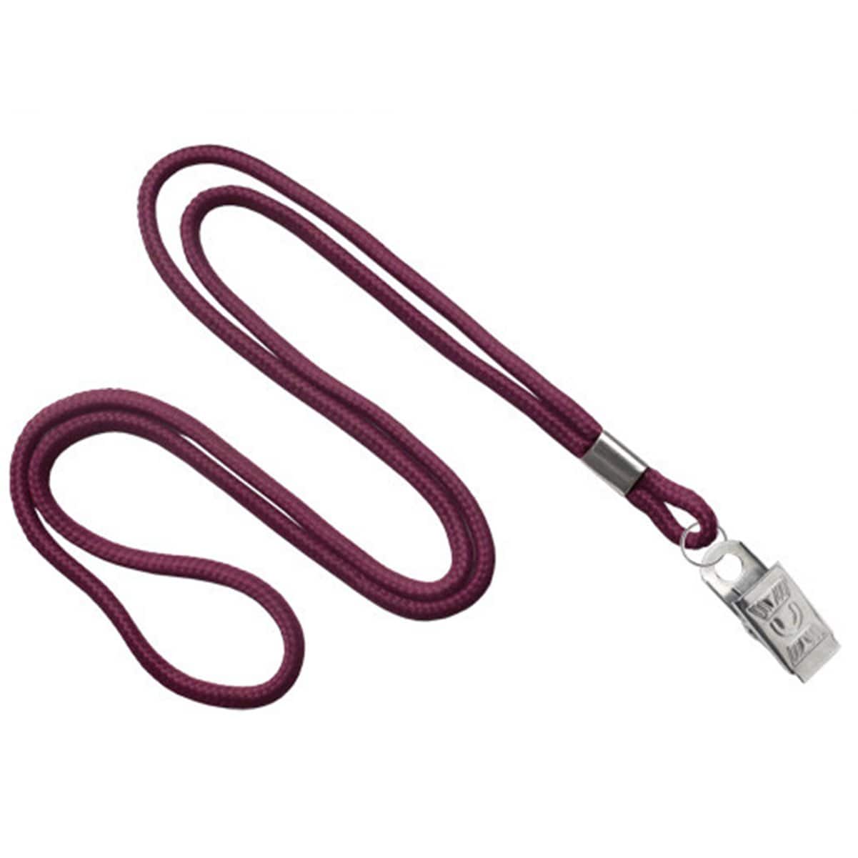 A Round Non Breakaway Lanyard With Bulldog Clip (P/N 2135-325X) with a metal clasp for attaching items, featuring the round non-breakaway design for added safety and durability.