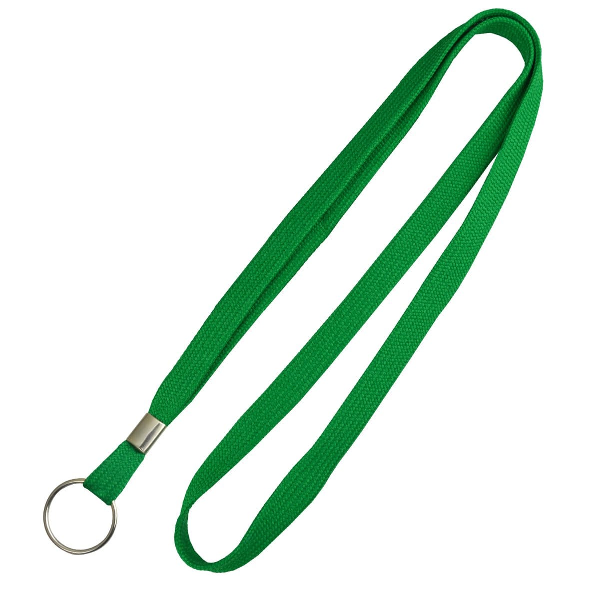 Flat Braid Woven Lanyard With Nickel-Plated Steel Split Ring 2135-365X