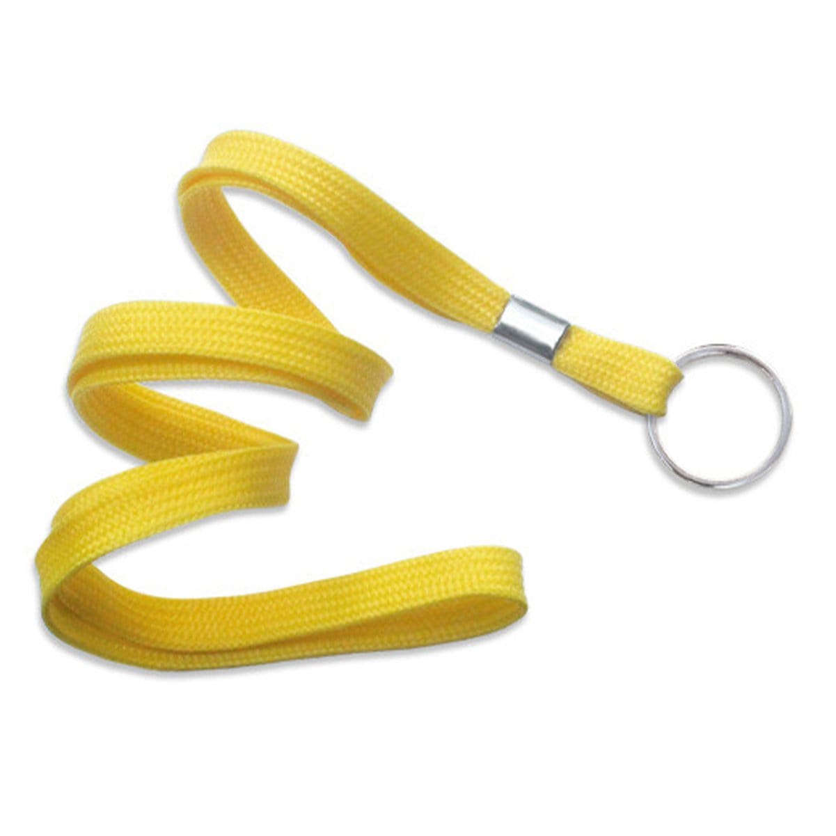 Yellow Flat Braid Woven Lanyard With Nickel-Plated Steel Split Ring 2135-365X 2135-3659