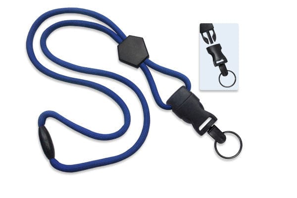 Royal Blue Heavy Duty Breakaway Round Lanyard With Detachable Key Ring (2135-454X)