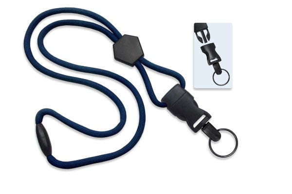 Navy Blue Heavy Duty Breakaway Round Lanyard With Detachable Key Ring (2135-454X) 2135-4543