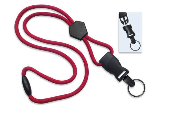 Red Heavy Duty Breakaway Round Lanyard With Detachable Key Ring (2135-454X) 2135-4544